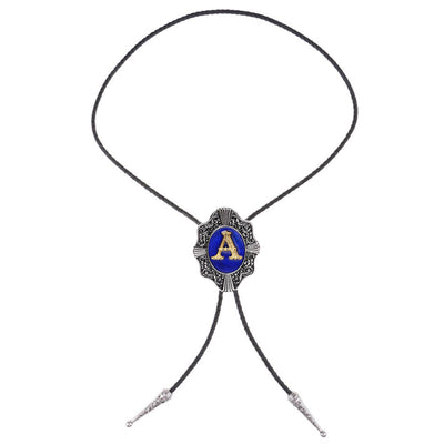 Alphabet A Bolo Tie Boloties Mens Bolo Tie Blue Tie