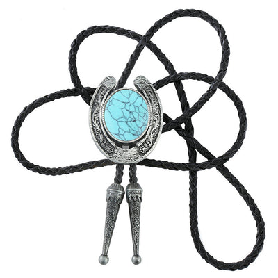 Horseshoe Bolo Tie Turquoise Mens Bolo Tie For Wedding