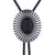 Stone Bolo Silver Bolo Necklace Men's Black Agate Bolo