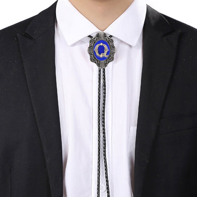 Alphabet Q Bolo Tie Antique Formal Bolo Tie Blue Bolo Tie