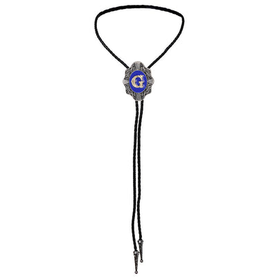 Alphabet G Bolo Tie Modern Bolo Formal Western Tie Blue