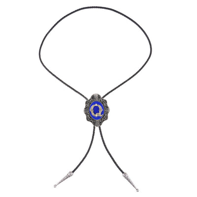 Alphabet Q Bolo Tie Antique Formal Bolo Tie Blue Bolo Tie