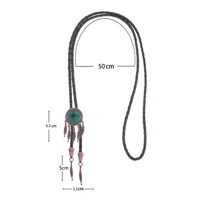 Dreamcatcher Style Green Malachite Bolo Tie Mens Bolo