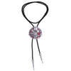 Skull Bolo Tie Mens Western Bolo Tie Cowboy Red Bolo