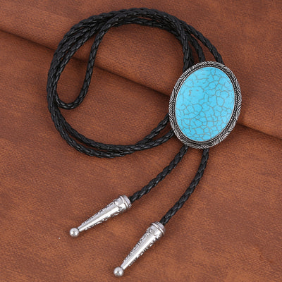 Bowler Tie Men's Turquoise Tie Blue Suit Bolo Stone Tie