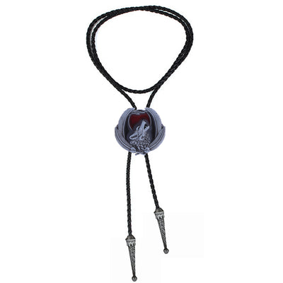 Wolf Bolo Tie Mens Western Bolo Ties Red Cowboy Bolo