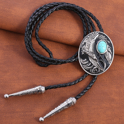 Eagle Bolo Tie Men Western Tie Black Cowboy Necklace