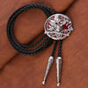 Skull Bolo Tie Mens Western Bolo Tie Cowboy Red Bolo