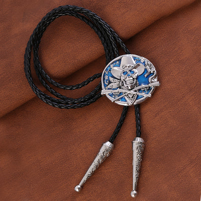 Skull Bolo Western Bolo Ties Cowboy Boloties Blue Tie