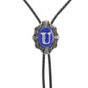 Alphabet U Bolo Tie Cool Bootlace Ties Formal Bolo Blue