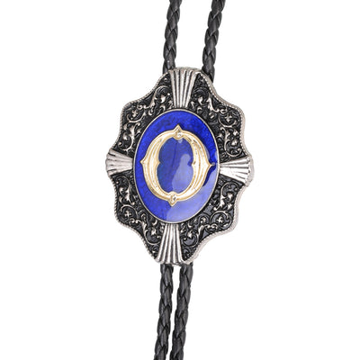 Alphabet O Bolo Tie Suit Bolo Tie Formal Tie Blue Necklace