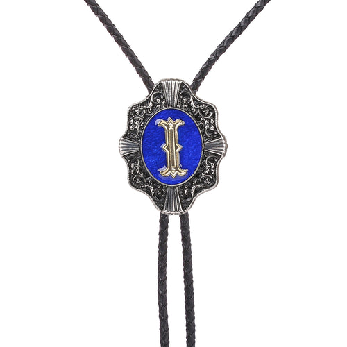 Alphabet I Bolo Tie Cool bootlace tie Western Tie Blue