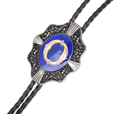 Alphabet O Bolo Tie Suit Bolo Tie Formal Tie Blue Necklace