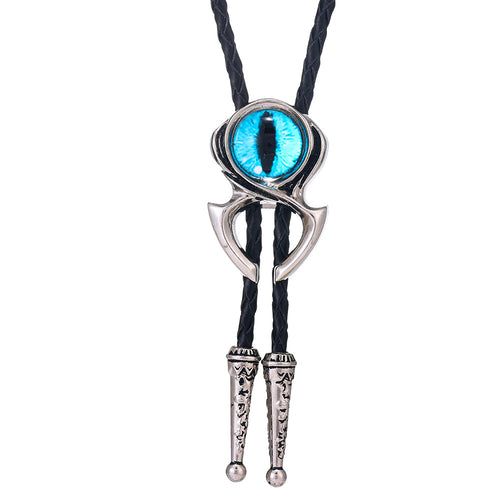 Devil's Eyes Blue Bolo Tie Vintage Boloties Necklace Tie