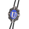 Alphabet U Bolo Tie Cool Bootlace Ties Formal Bolo Blue