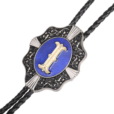 Alphabet I Bolo Tie Cool bootlace tie Western Tie Blue