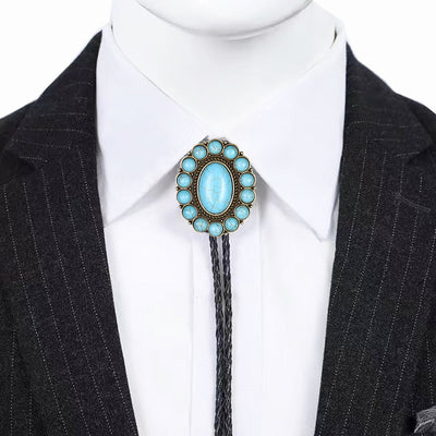 Multi Turquoise Bolo Necktie Unique Stone Bolo Tie Cowboy Tie