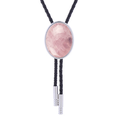 Women's Bolo Tie Pink Crystal Bolo bowler Neck tie