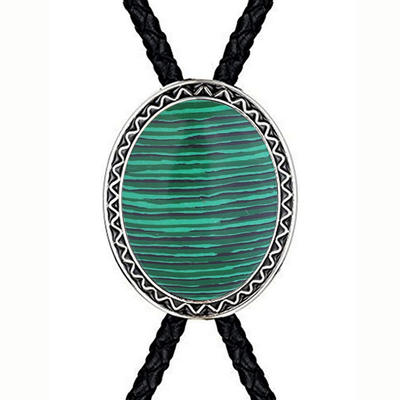 Green Malachite Bolo Necklace Navajo Bolo Tie