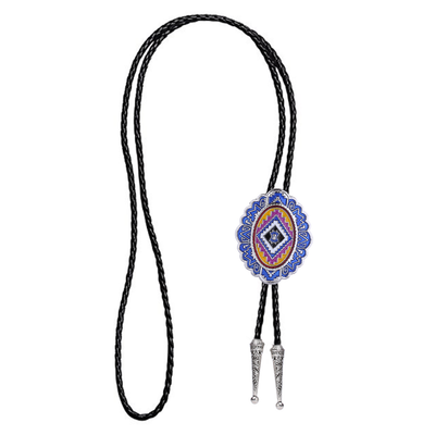 Navajo Suit Bolo Men Cowboy Tie Blue Necklace Bolo