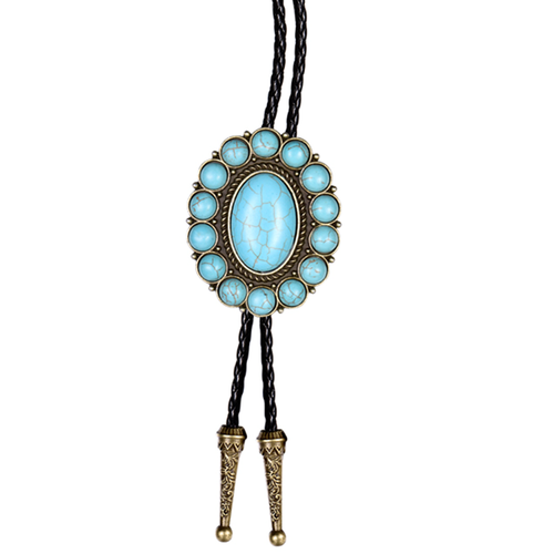 Multi Turquoise Bolo Necktie Unique Stone Bolo Tie Cowboy Tie