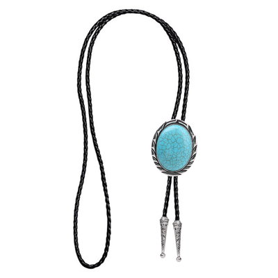 Suit Bolo Tie Men's Tie Turquoise Bolo Blue Tie Necklace