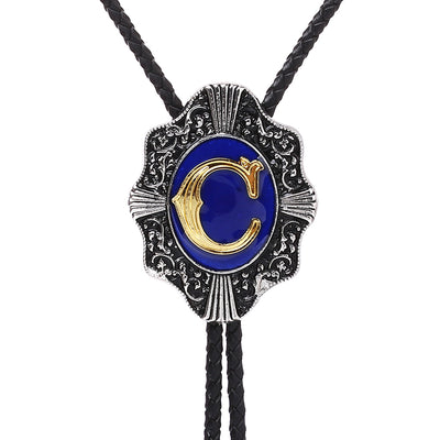 Alphabet C Bolo Tie Suit Bolo Formal Western Tie Blue