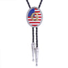 Alphabet G Bolo Tie Wedding Tie US National Flag Bolo