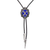 Alphabet X Bolo Tie Formal Bolo Tie Blue Necktie bowlow