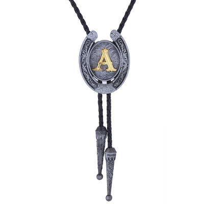 Horseshoe Bolo Tie Alphabet A Bolo Tie Mens Wedding Bolo