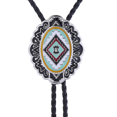 Navajo Bolo Tie Mens Western Bolo Black Necktie Bolo