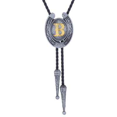 Horseshoe Bolo Tie Alphabet B Boloties Mens Bolo Tie