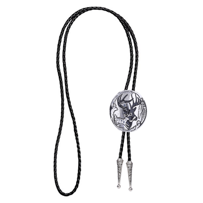 Elk Bolo Tie Mens Western Tie Black Tie Cowboy Bolo