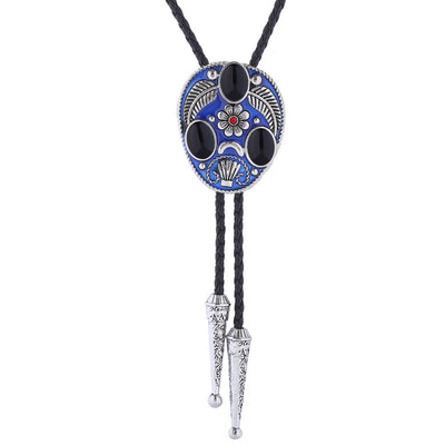 Black Agate Bolo Tie Men's Bolo Tie Blue Stone Bolo Tie