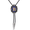 Alphabet B Bolo Tie Formal Neck Tie Western Blue Tie