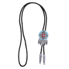 Navajo Bowler Tie Feather Tie Necklace Men Cowboy Tie