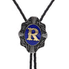 Alphabet R Bolo Tie Bolo Tie Necklace Formal Bolo Tie Blue