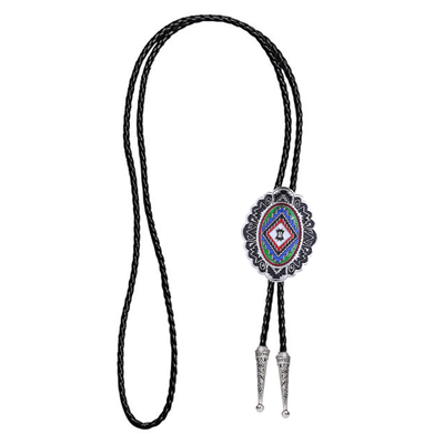 Black Navajo Bolo Tie Unique Bowler Tie Cowboy Bolo