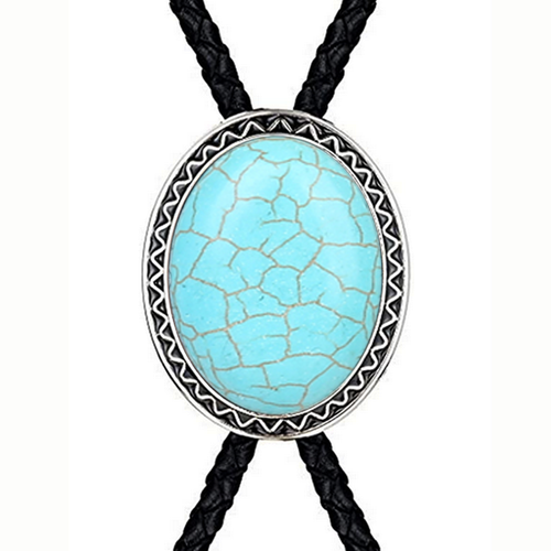 Turquoise Bowlow Tie Men's Bolo Blue Tie Necklace