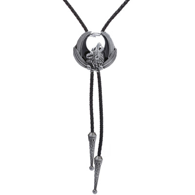 Wolf Bolo Tie Mens Western Bolo Ties Cowboy Necktie