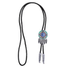 Feather Navajo Bolo Tie Men Western Tie Green Bolo