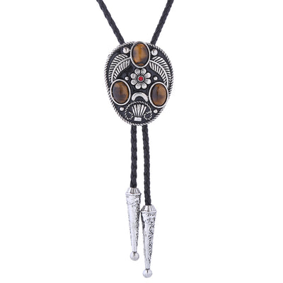 Tiger's Eye Bolo Ties Women's Suit Brown Tie Stone Bolo