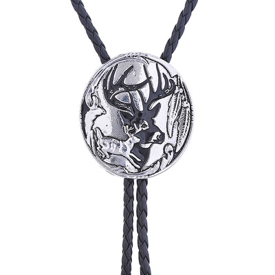 Elk Bolo Tie Mens Western Tie Black Tie Cowboy Bolo