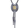 Horseshoe Bolo Tie Alphabet R Necktie Men's Western Bolo