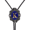 Alphabet K Bolo Tie Bolo Necktie Formal Western Tie Blue