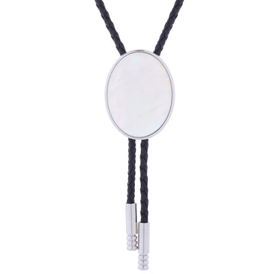 White Shell Bolo Tie Stone Bootlace Tie Women's Bolo Tie