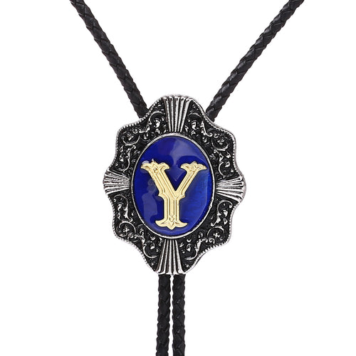 Alphabet Y Bolo Tie Formal Bolo Tie Blue Bolo Necklace