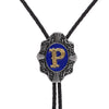 Alphabet P Bolo Tie Bolo Tie Fashion Formal Bolo Tie Blue