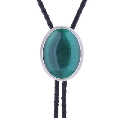 Green Bolo Tie Mens Cat's Eye Bolo Tie Formal Bolo