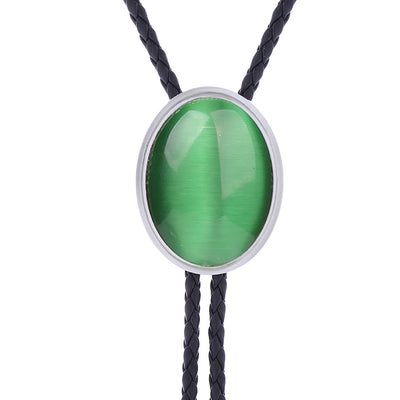 Modern Bolo Tie Mens Cat's Eye Bolo Wedding Green Tie